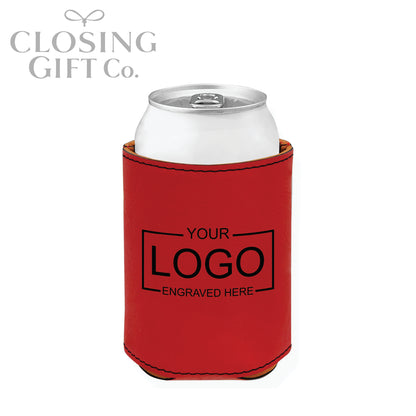 LEATHERETTE BEVERAGE HOLDER - ENGRAVED WITH YOUR LOGO