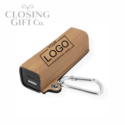 LEATHERETTE POWER BANK WITH USB-C CORD