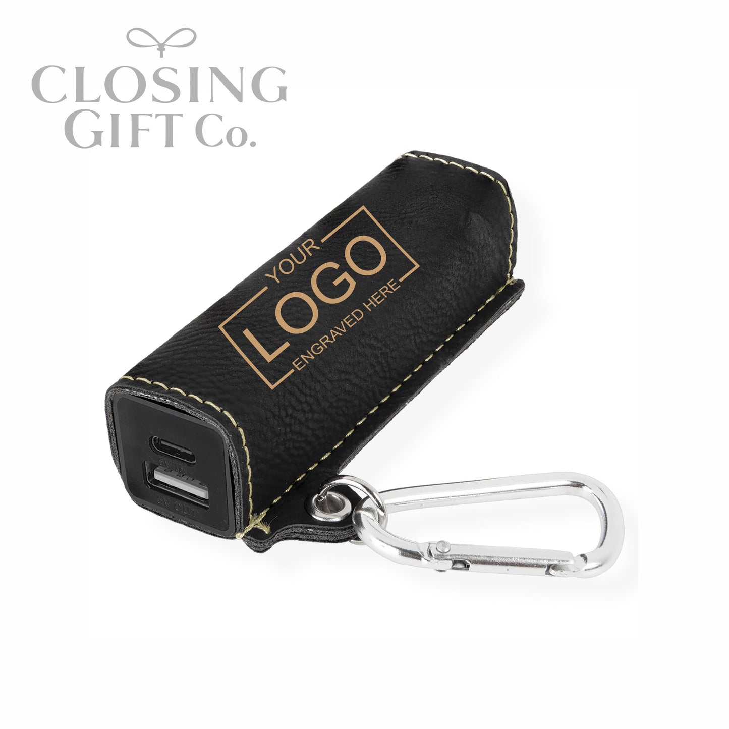 LEATHERETTE POWER BANK WITH USB-C CORD