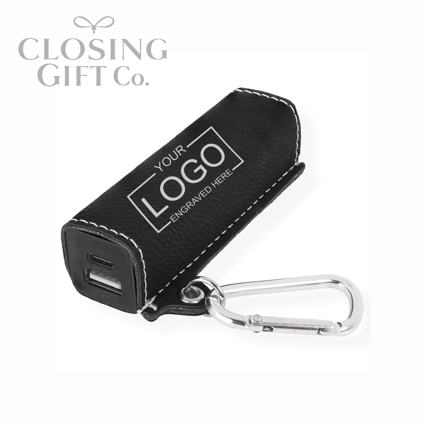 LEATHERETTE POWER BANK WITH USB-C CORD