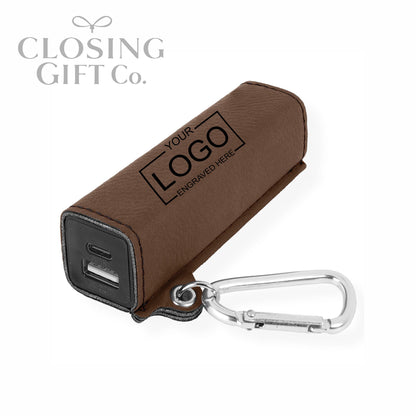 LEATHERETTE POWER BANK WITH USB-C CORD