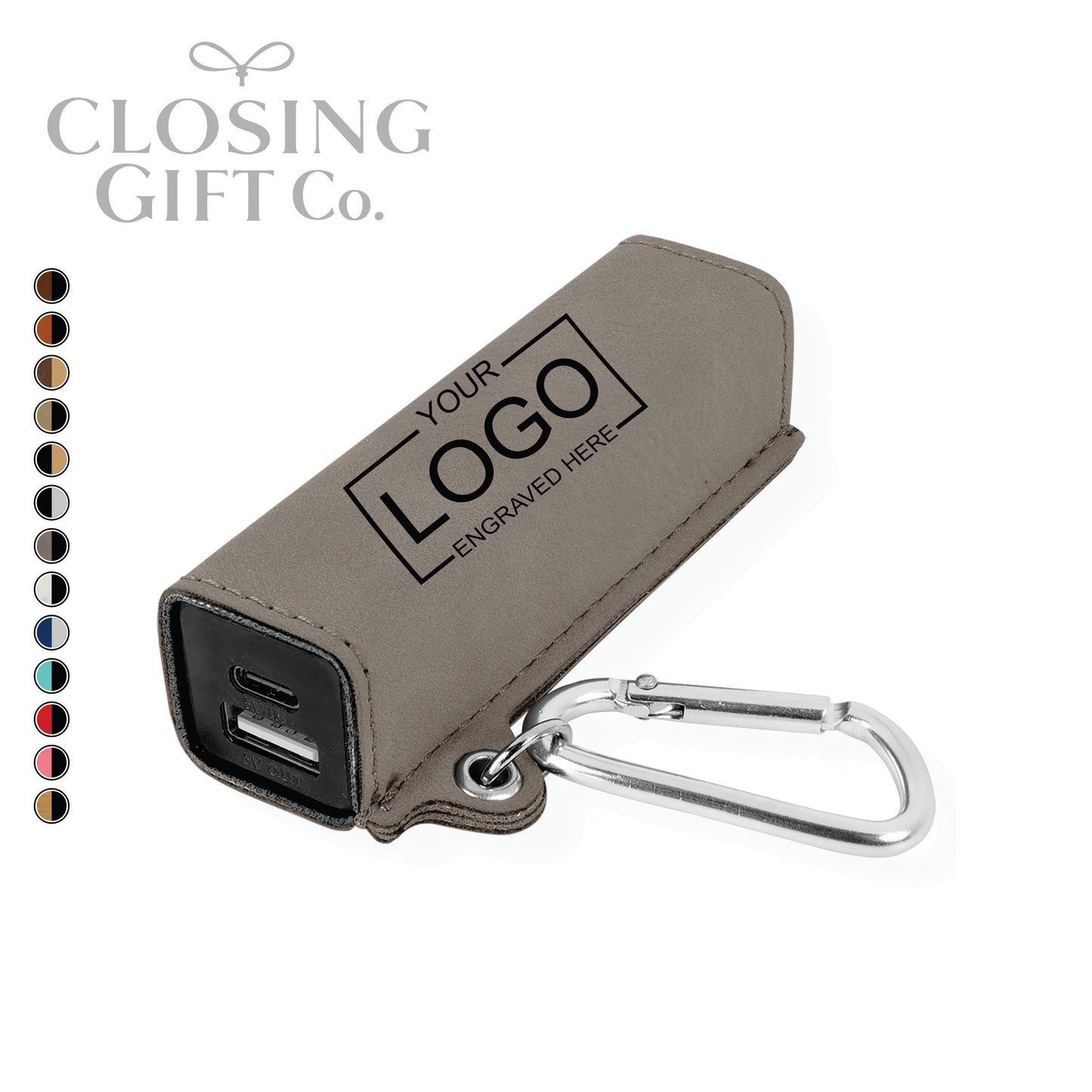 LEATHERETTE POWER BANK WITH USB-C CORD
