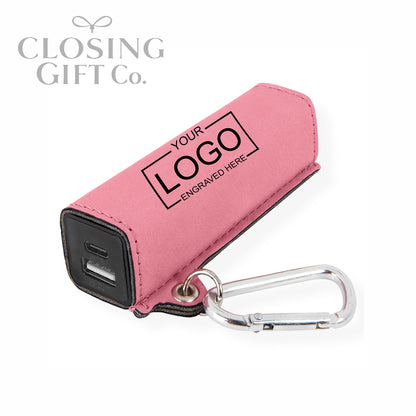 LEATHERETTE POWER BANK WITH USB-C CORD