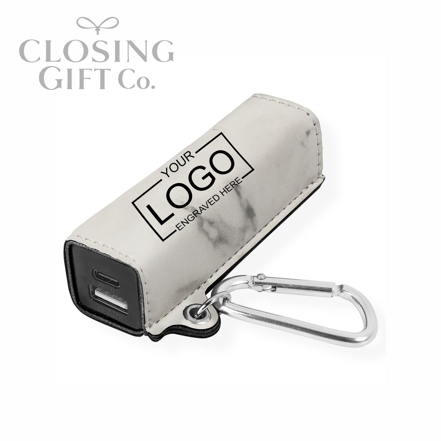 LEATHERETTE POWER BANK WITH USB-C CORD