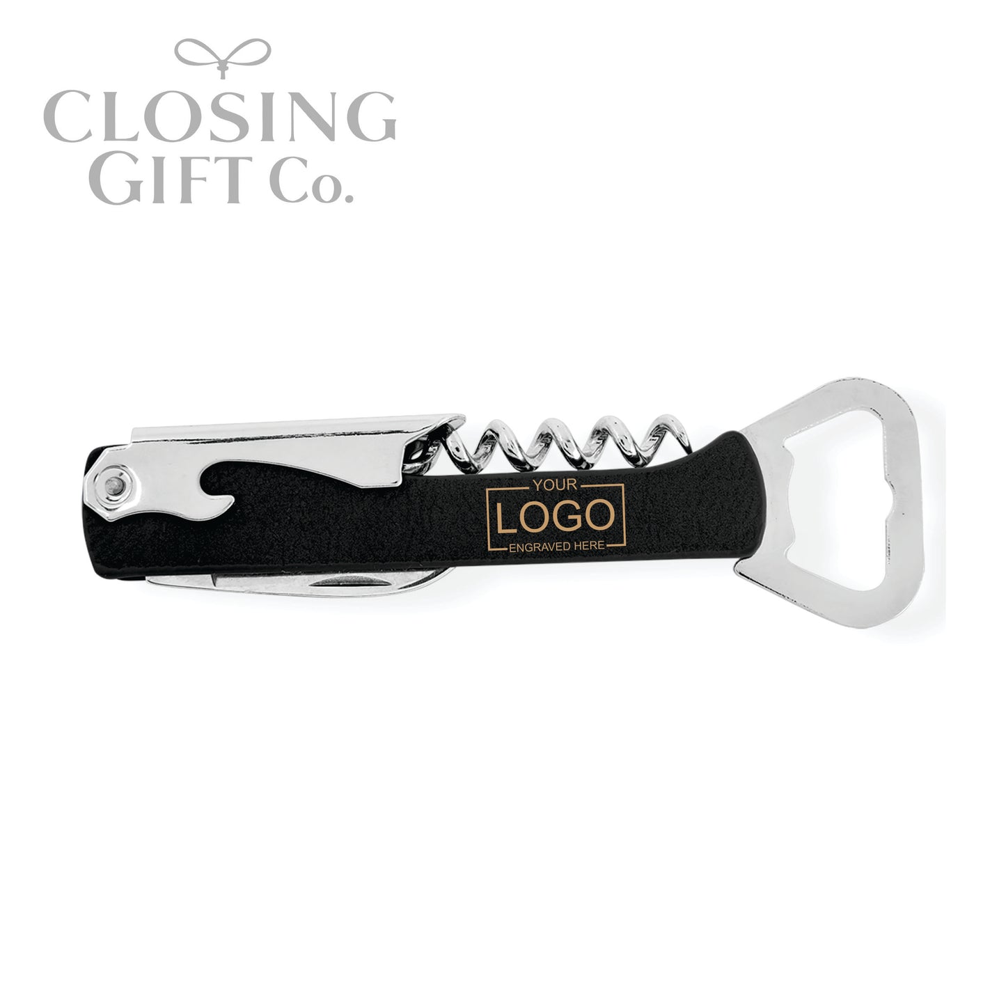 LEATHERETTE MULTI TOOL CORKSCREW WINE & BOTTLE OPENER
