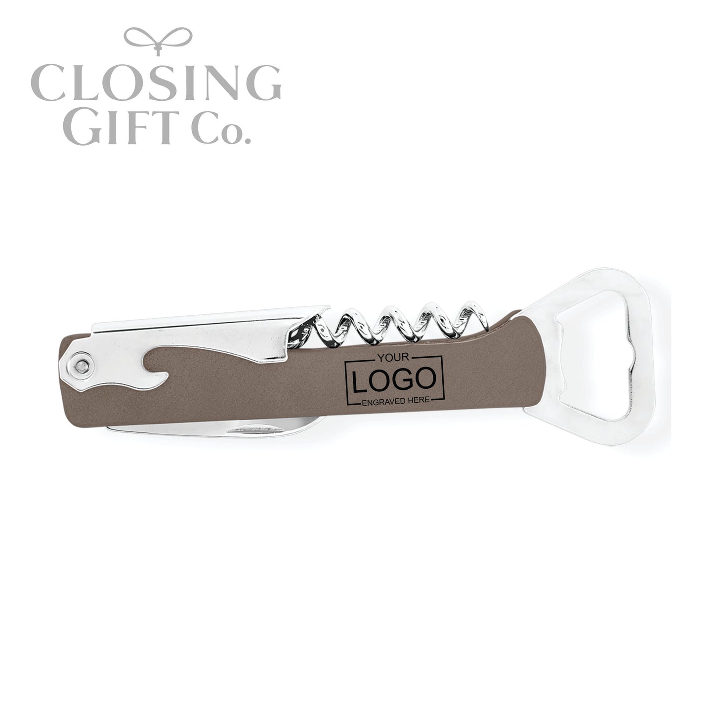 LEATHERETTE MULTI TOOL CORKSCREW WINE & BOTTLE OPENER