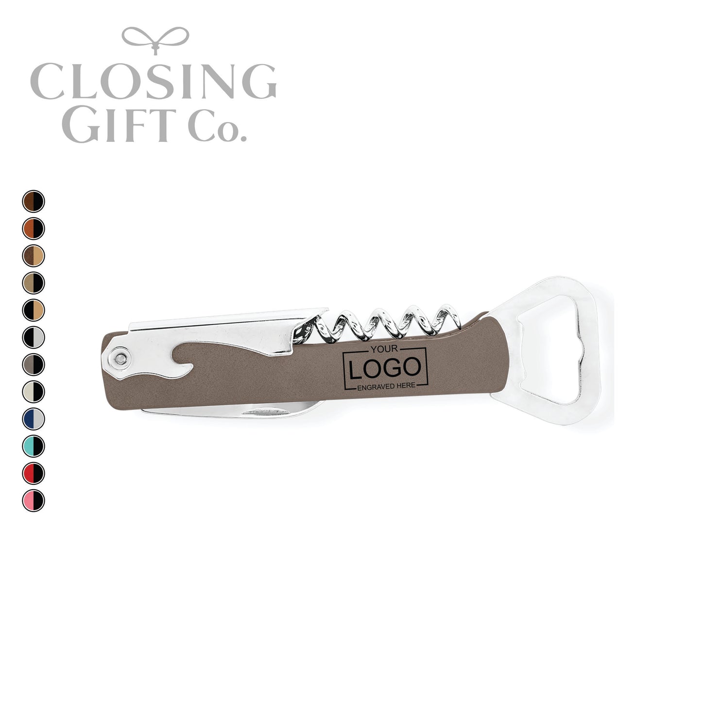 LEATHERETTE MULTI TOOL CORKSCREW WINE & BOTTLE OPENER