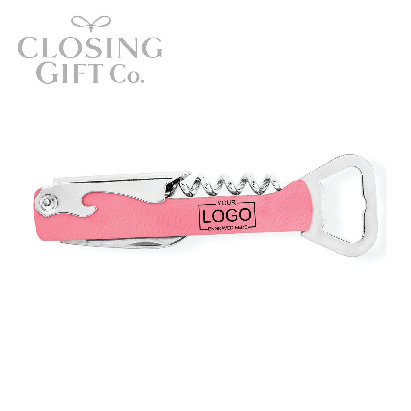 LEATHERETTE MULTI TOOL CORKSCREW WINE & BOTTLE OPENER