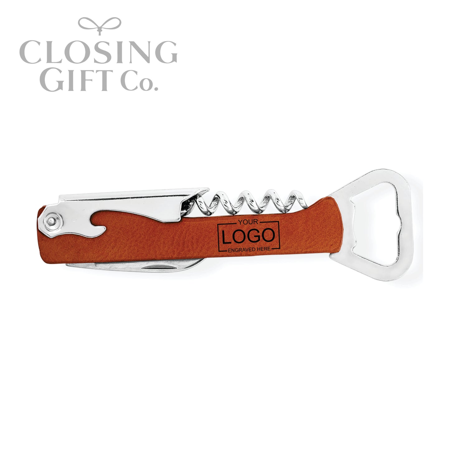 LEATHERETTE MULTI TOOL CORKSCREW WINE & BOTTLE OPENER