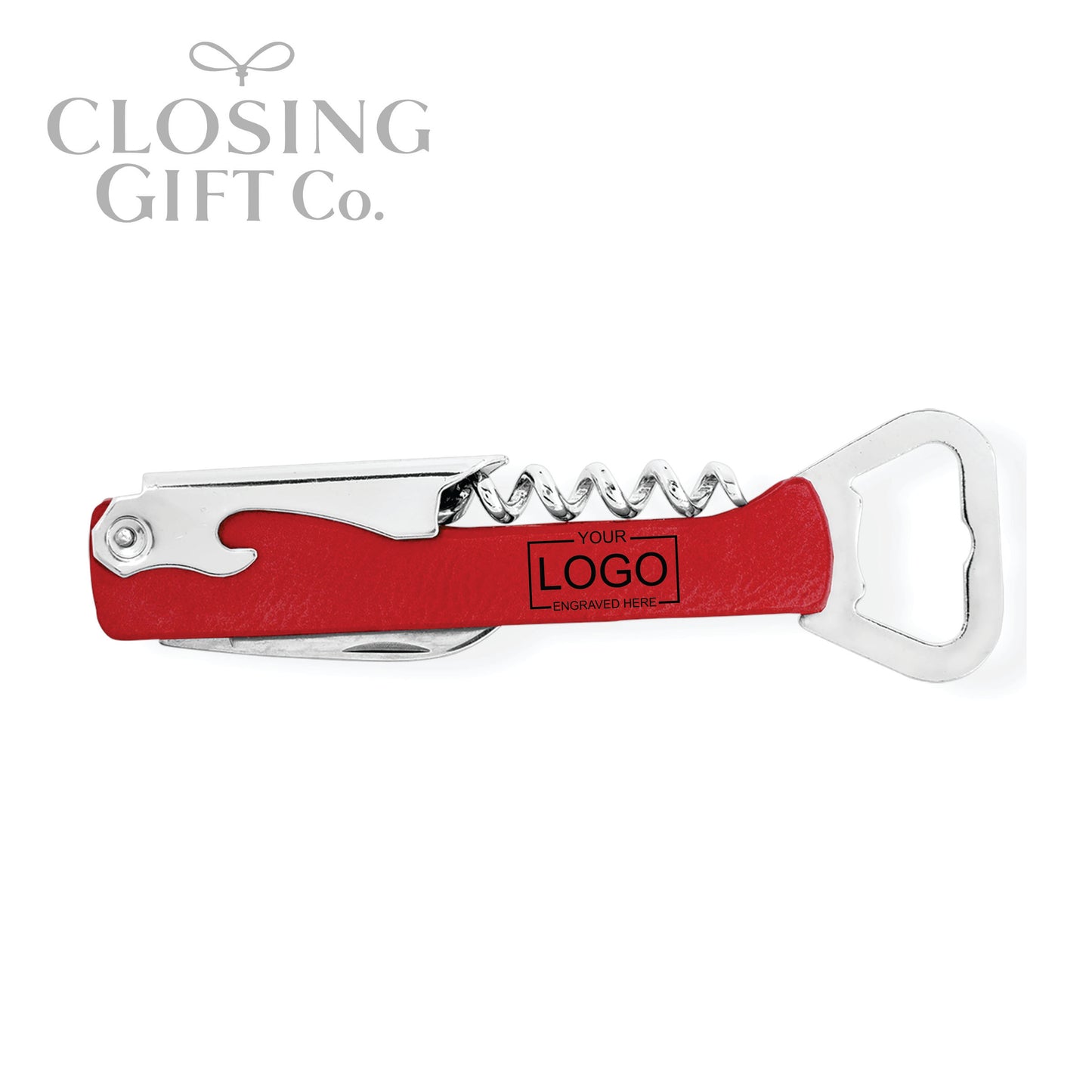 LEATHERETTE MULTI TOOL CORKSCREW WINE & BOTTLE OPENER