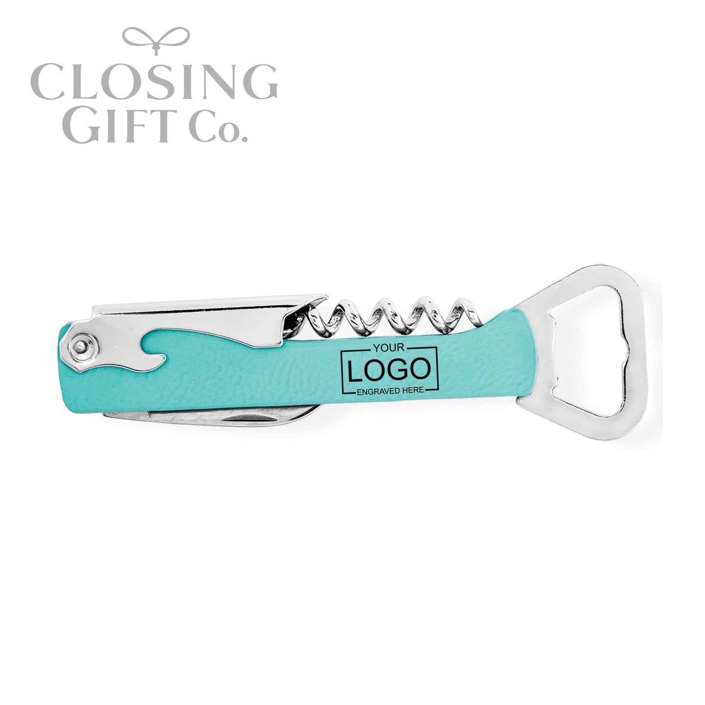 LEATHERETTE MULTI TOOL CORKSCREW WINE & BOTTLE OPENER