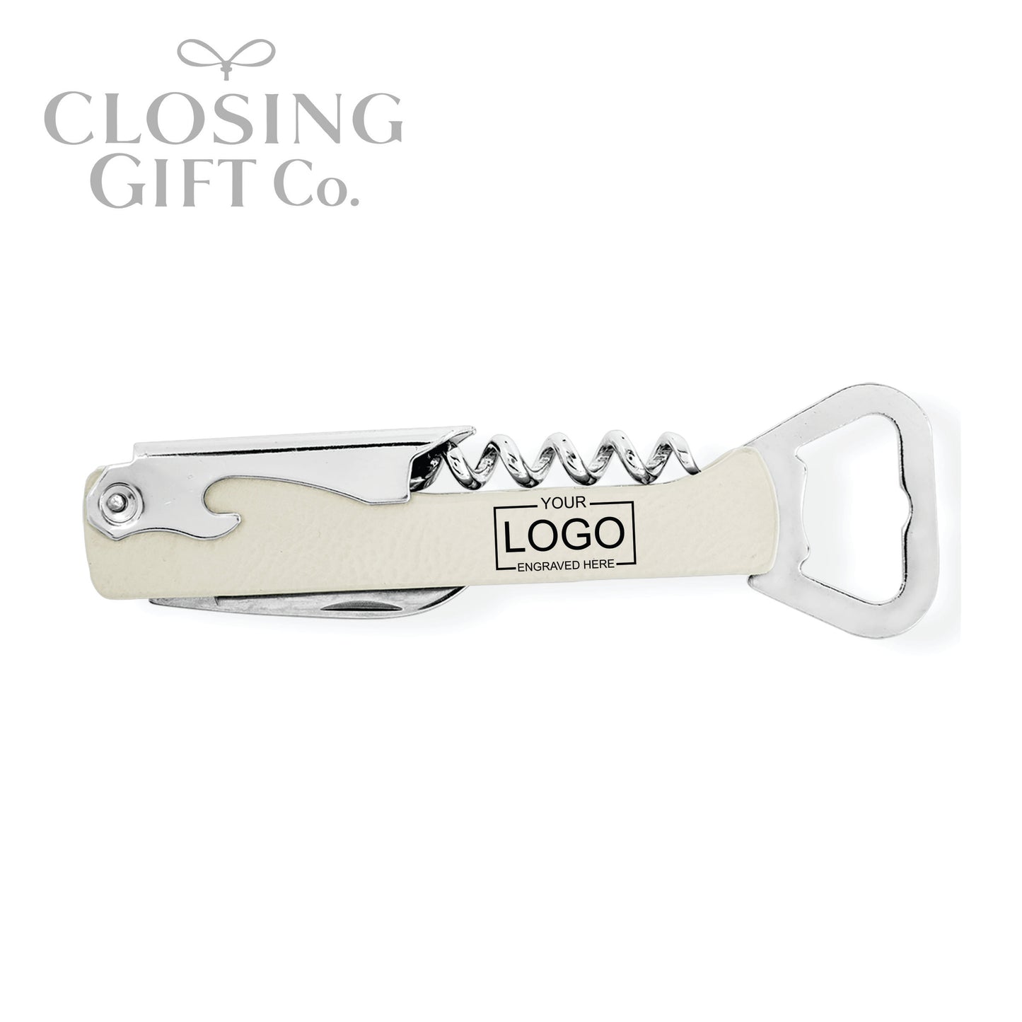 LEATHERETTE MULTI TOOL CORKSCREW WINE & BOTTLE OPENER