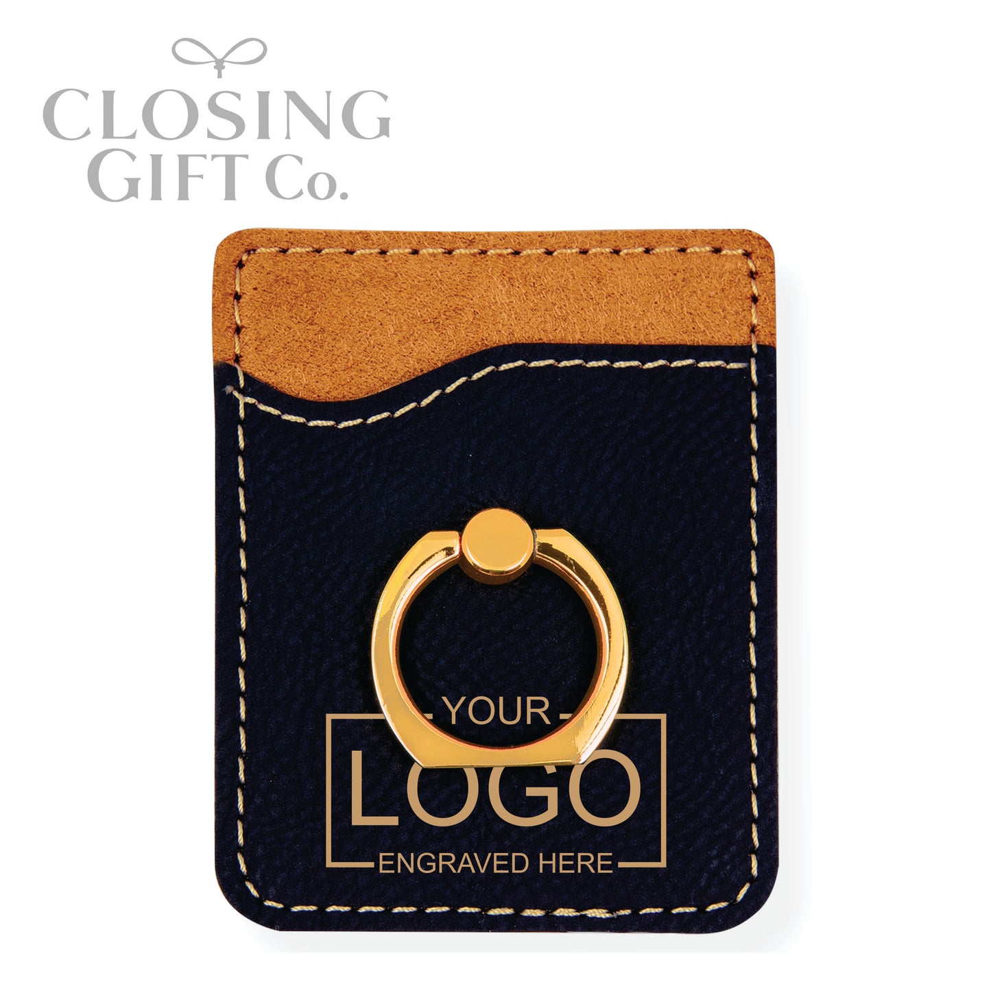 LEATHERETTE PHONE WALLET WITH FINGER RING