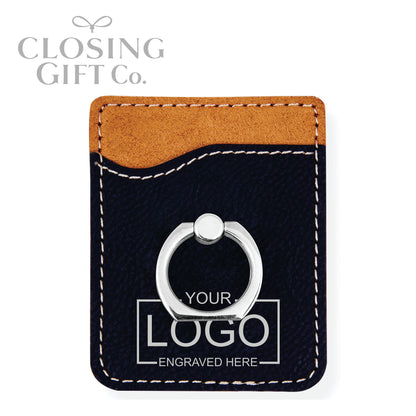 LEATHERETTE PHONE WALLET WITH FINGER RING
