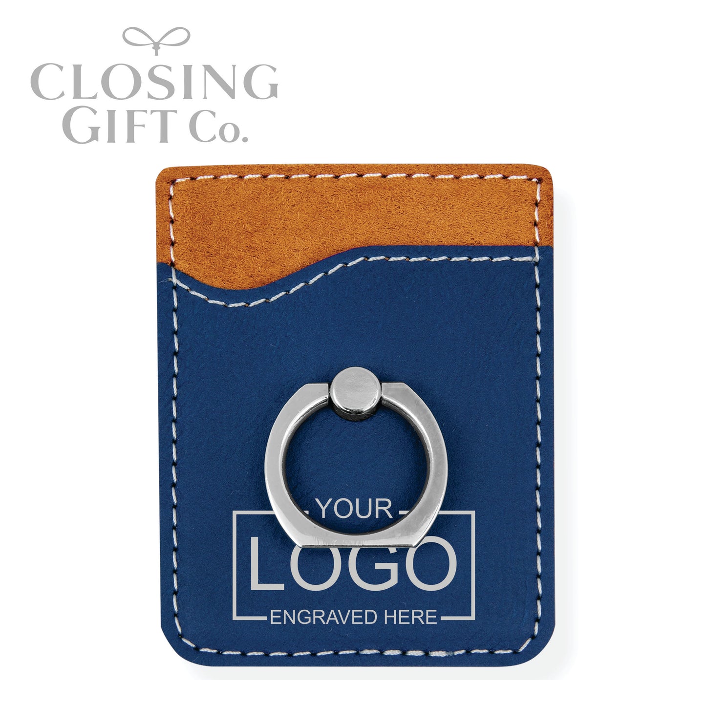 LEATHERETTE PHONE WALLET WITH FINGER RING