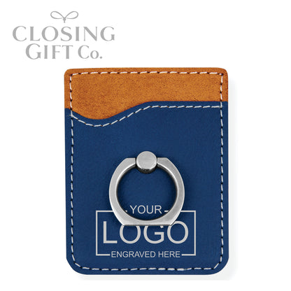 LEATHERETTE PHONE WALLET WITH FINGER RING
