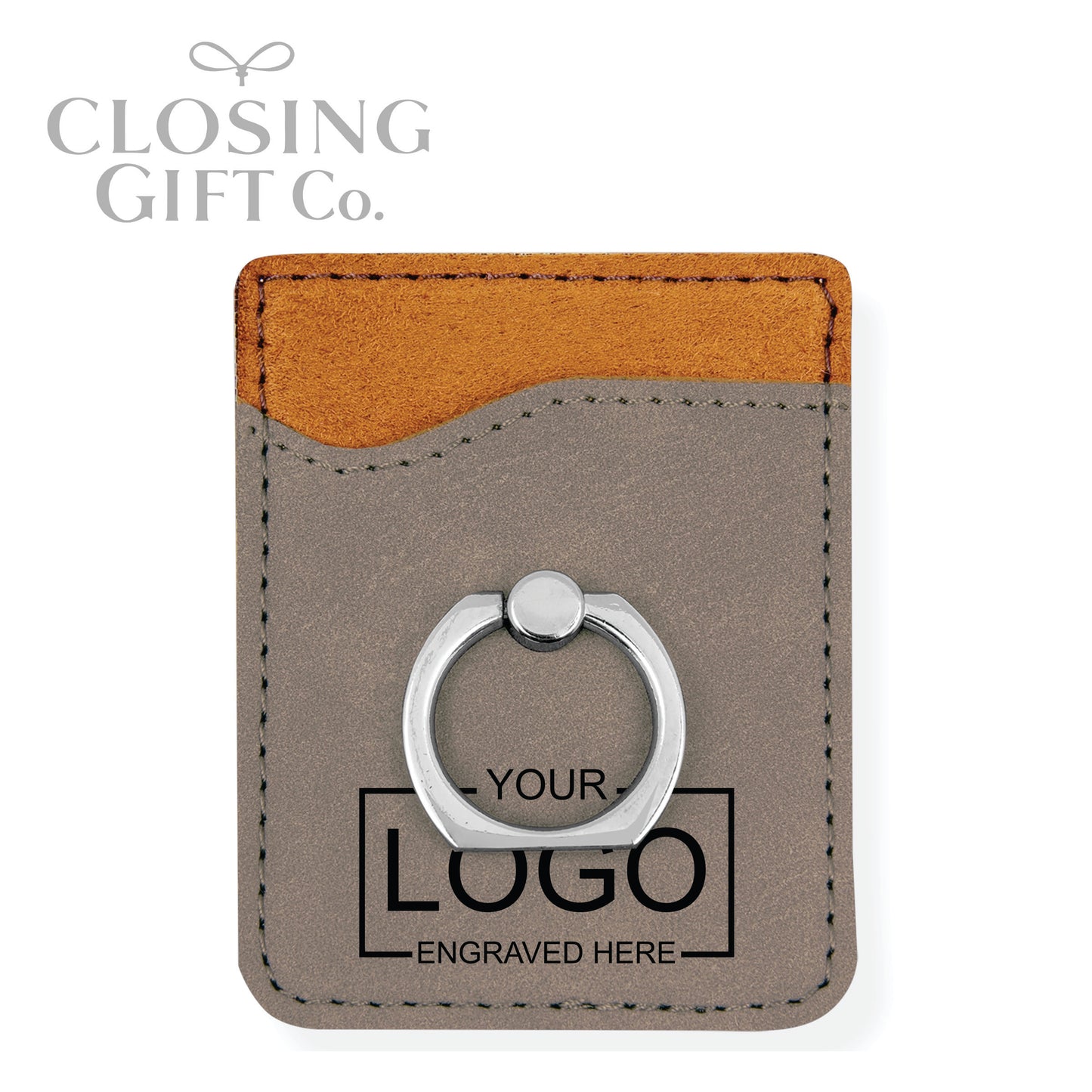 LEATHERETTE PHONE WALLET WITH FINGER RING
