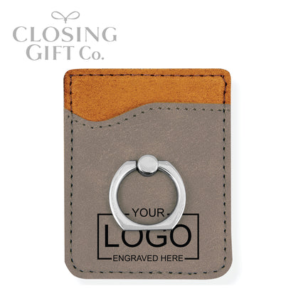 LEATHERETTE PHONE WALLET WITH FINGER RING
