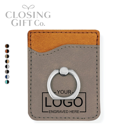 LEATHERETTE PHONE WALLET WITH FINGER RING