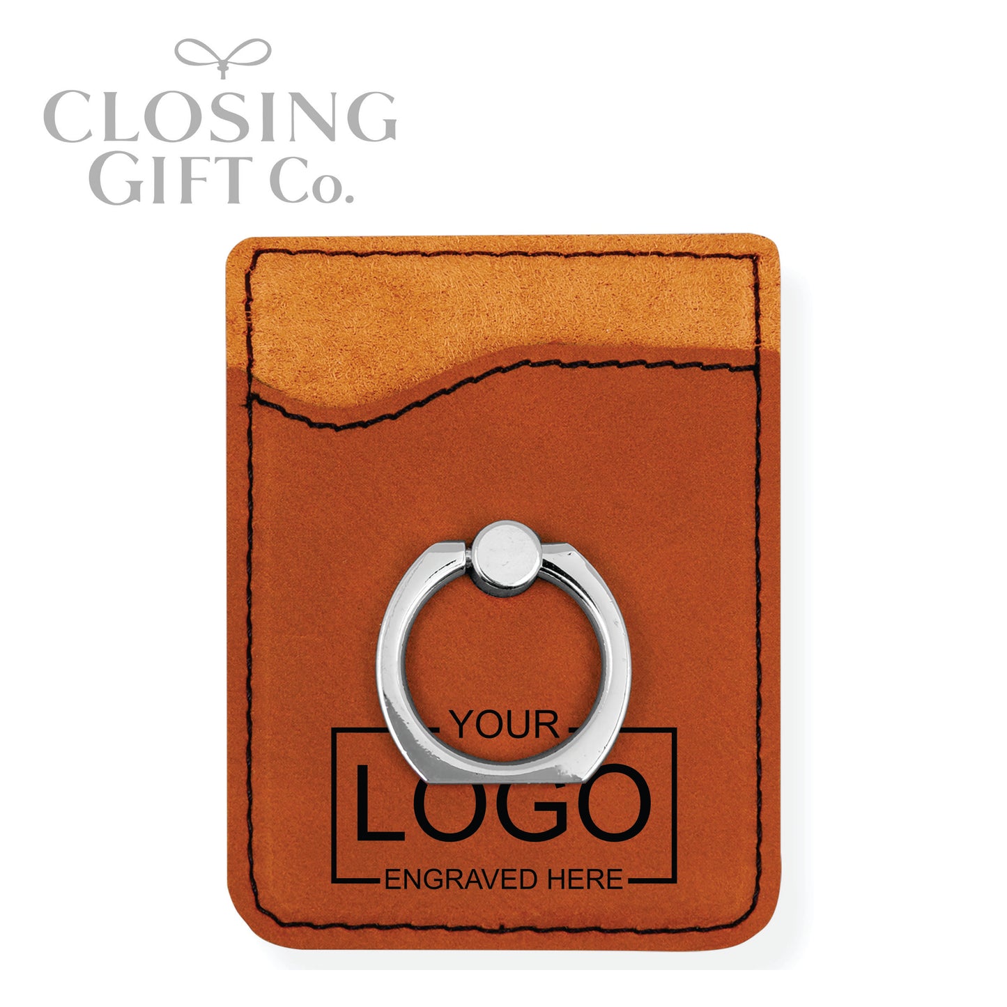 LEATHERETTE PHONE WALLET WITH FINGER RING