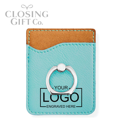 LEATHERETTE PHONE WALLET WITH FINGER RING