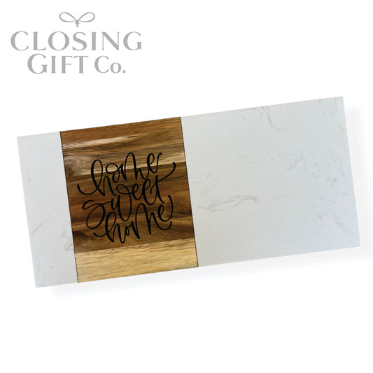 RECTANGLE ACACIA WOOD & MARBLE CUTTING BOARD IN BULK - BUY MORE / SAVE MORE!