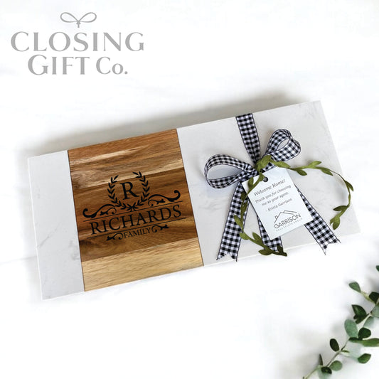 ACACIA WOOD & MARBLE SERVING BOARD - RECTANGLE