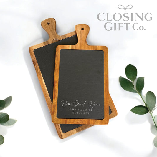 ACACIA WOOD & SLATE SERVING BOARD