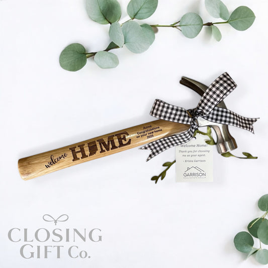 Personalized Welcome Home Hammer | Custom State Engraved Realtor Closing Gift