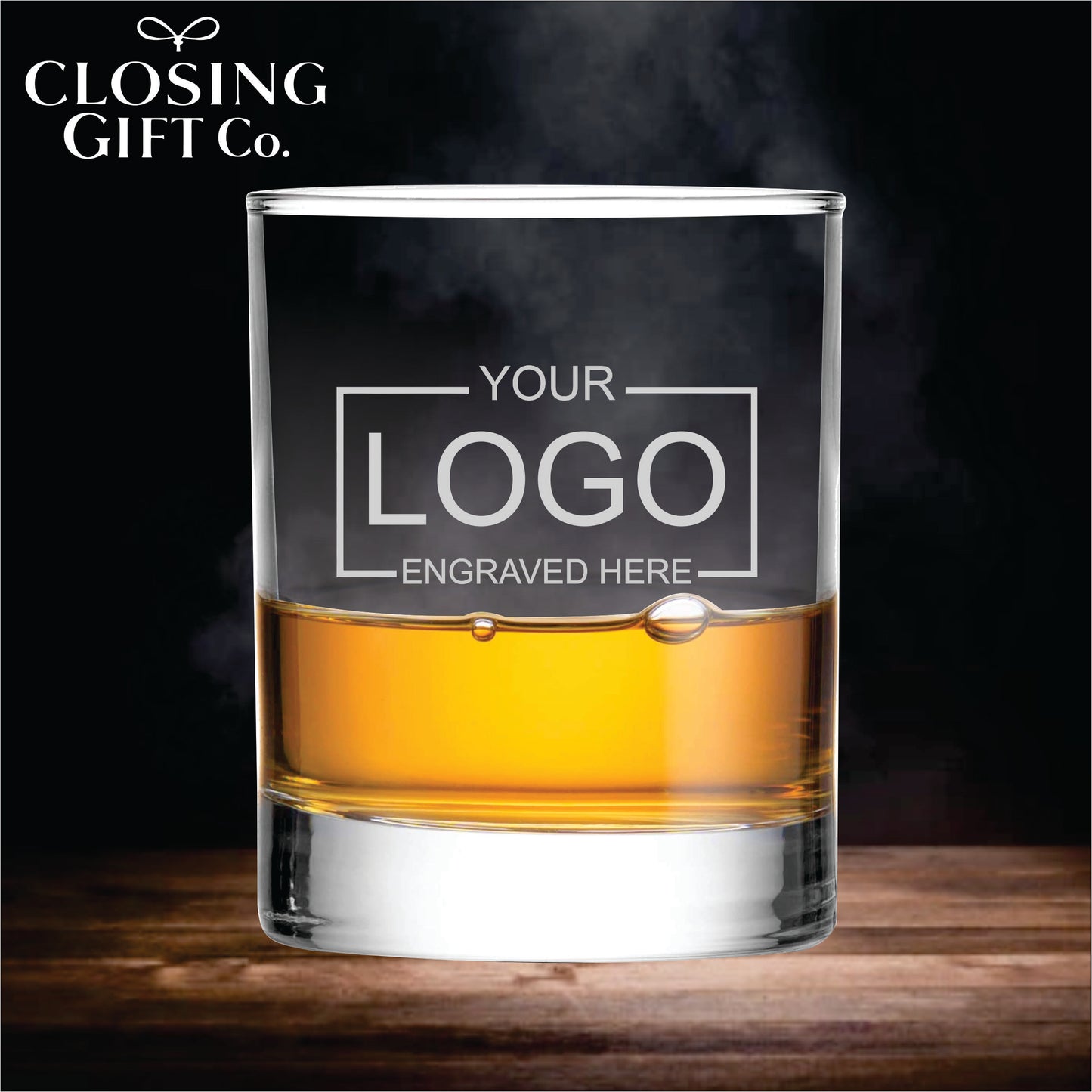 ROUND WHISKEY GLASS - ENGRAVED WITH YOUR LOGO
