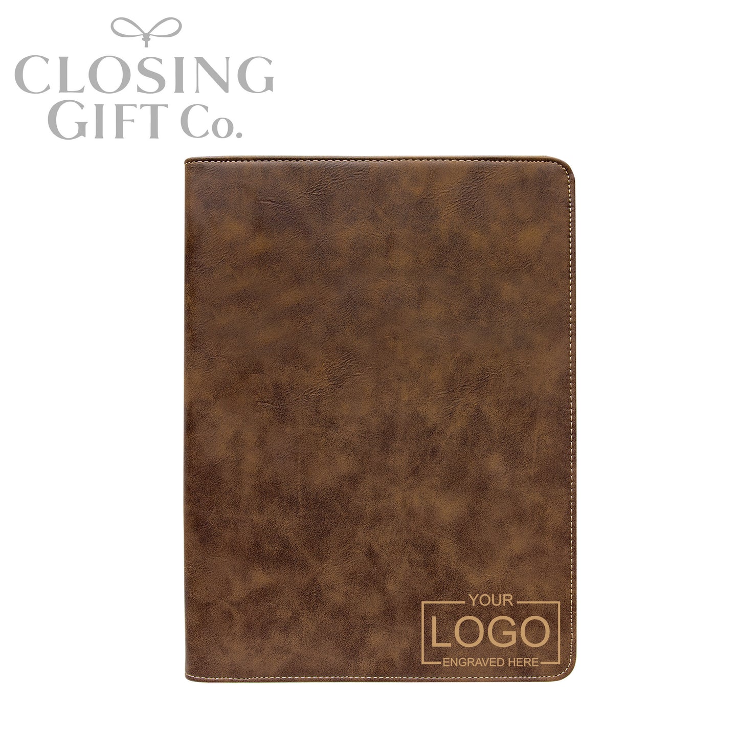 CUSTOM ENGRAVED ZIPPER PORTFOLIO WITH NOTEPAD