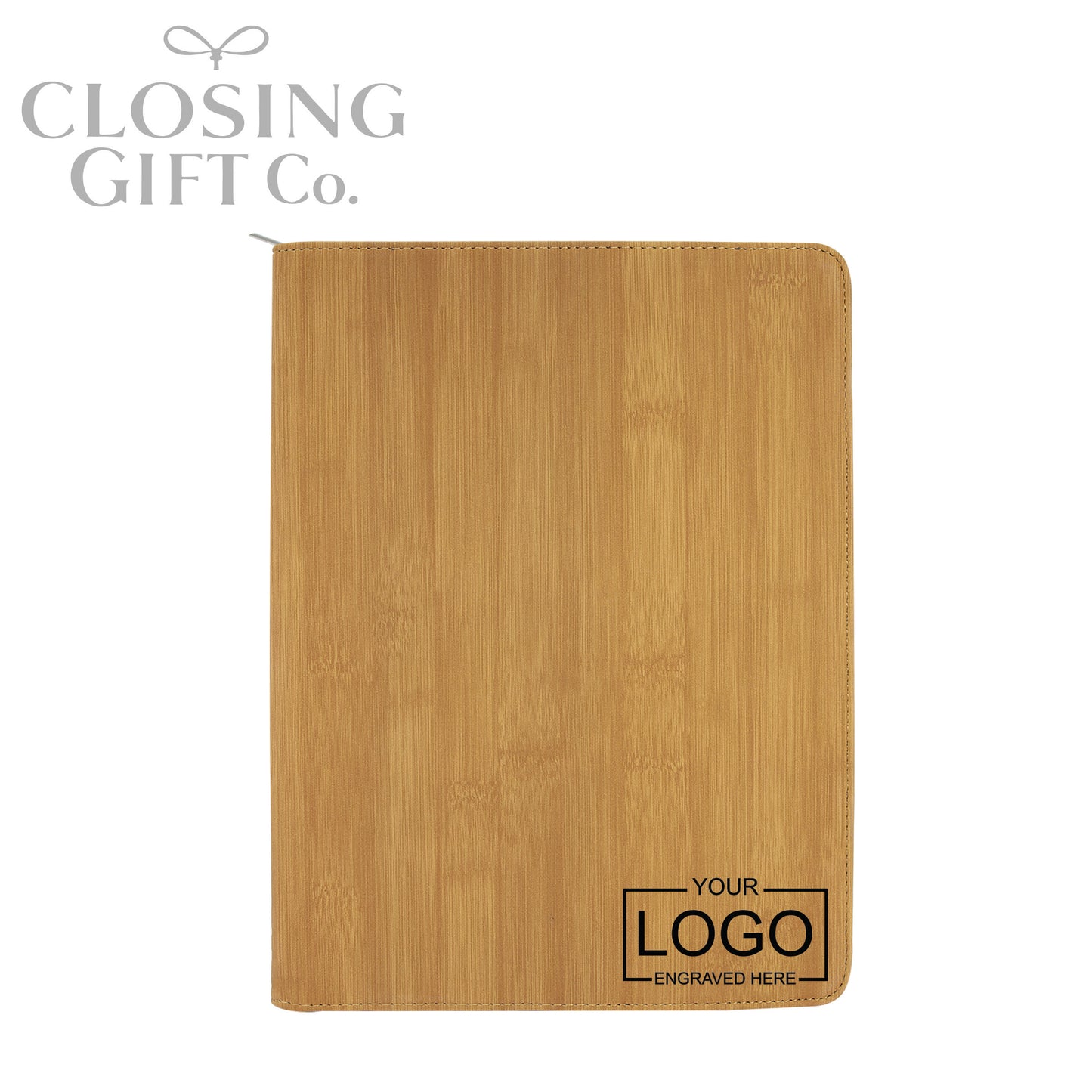 CUSTOM ENGRAVED ZIPPER PORTFOLIO WITH NOTEPAD