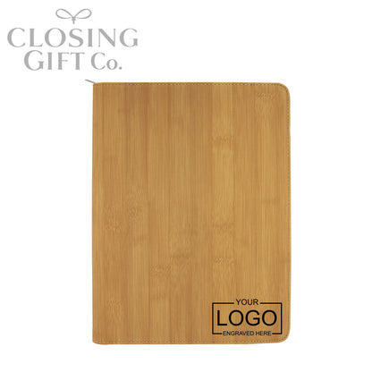 CUSTOM ENGRAVED ZIPPER PORTFOLIO WITH NOTEPAD