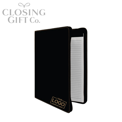 CUSTOM ENGRAVED ZIPPER PORTFOLIO WITH NOTEPAD