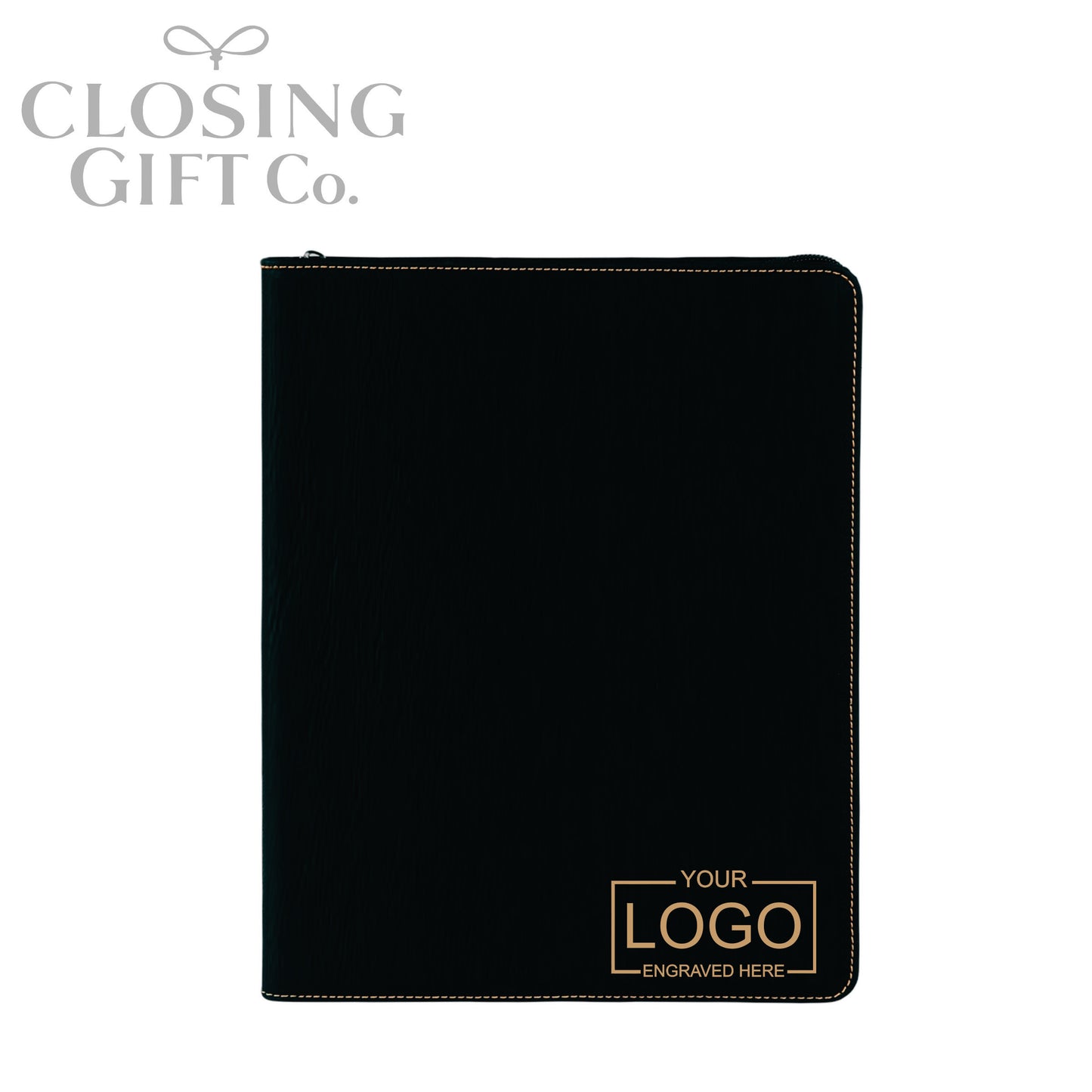 CUSTOM ENGRAVED ZIPPER PORTFOLIO WITH NOTEPAD