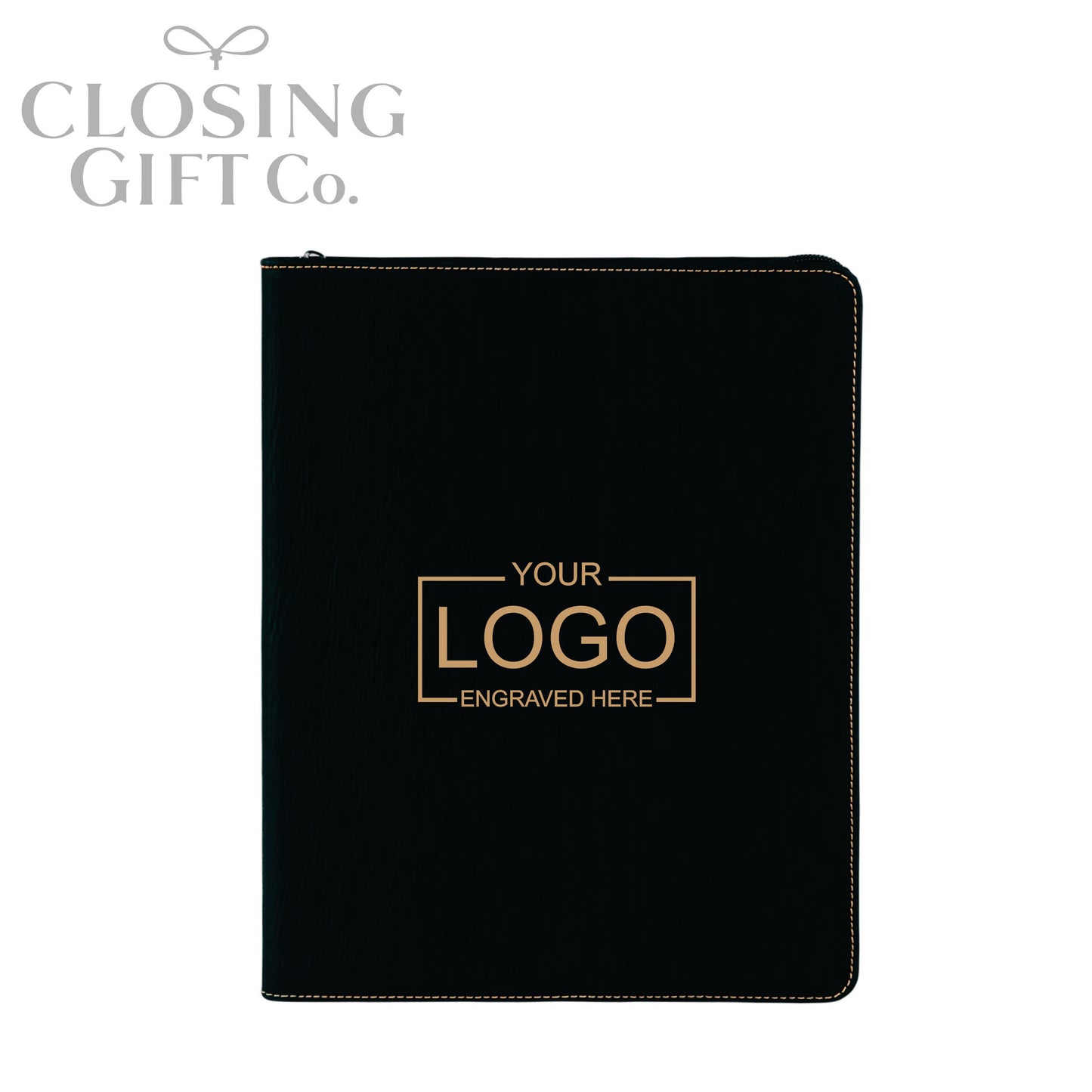 CUSTOM ENGRAVED ZIPPER PORTFOLIO WITH NOTEPAD