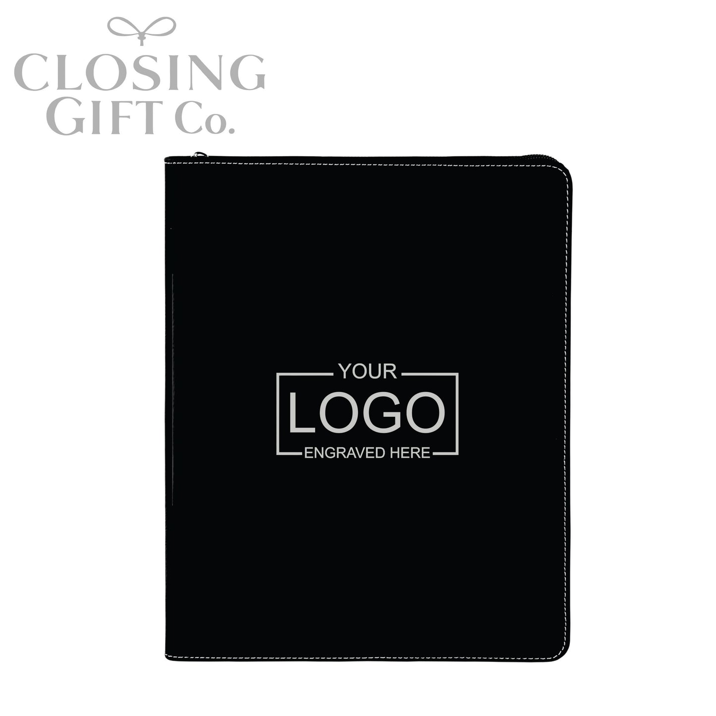 CUSTOM ENGRAVED ZIPPER PORTFOLIO WITH NOTEPAD