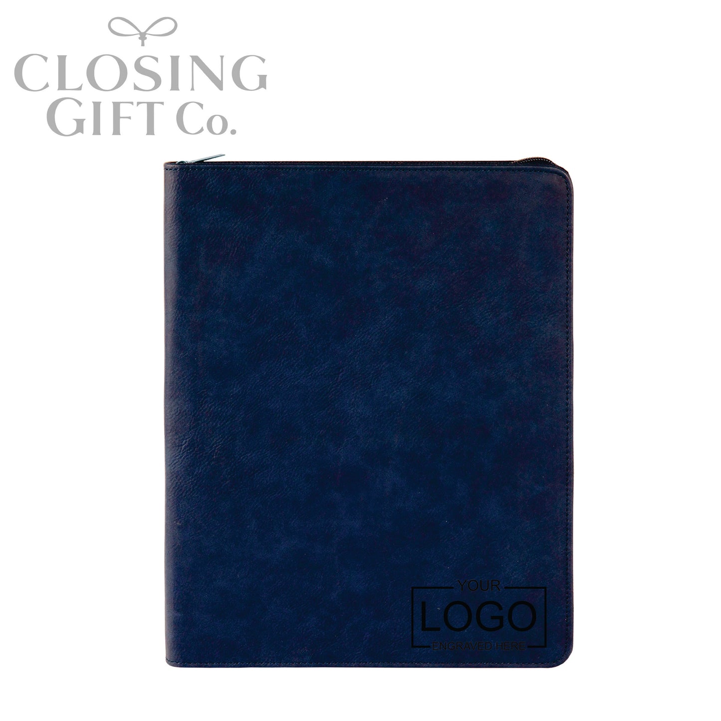CUSTOM ENGRAVED ZIPPER PORTFOLIO WITH NOTEPAD