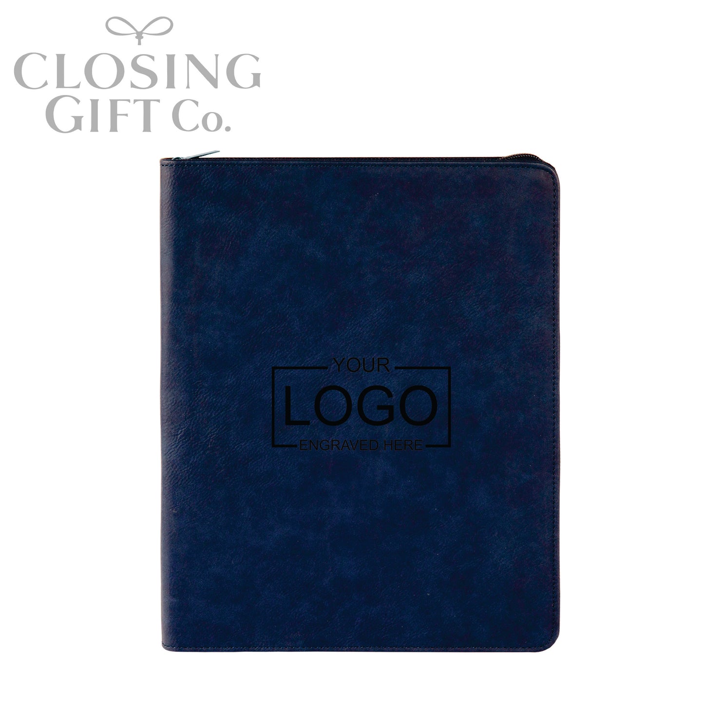 CUSTOM ENGRAVED ZIPPER PORTFOLIO WITH NOTEPAD