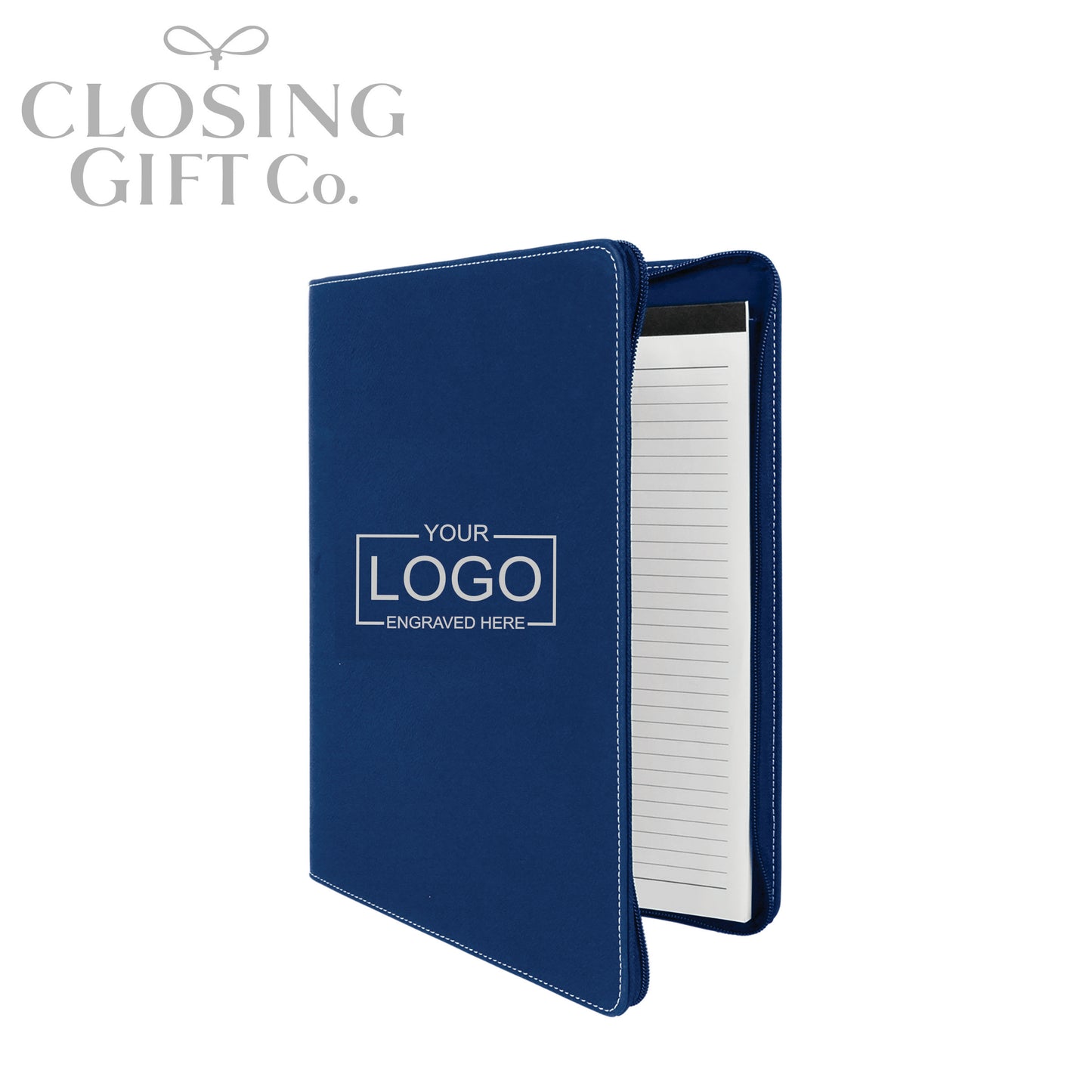 CUSTOM ENGRAVED ZIPPER PORTFOLIO WITH NOTEPAD