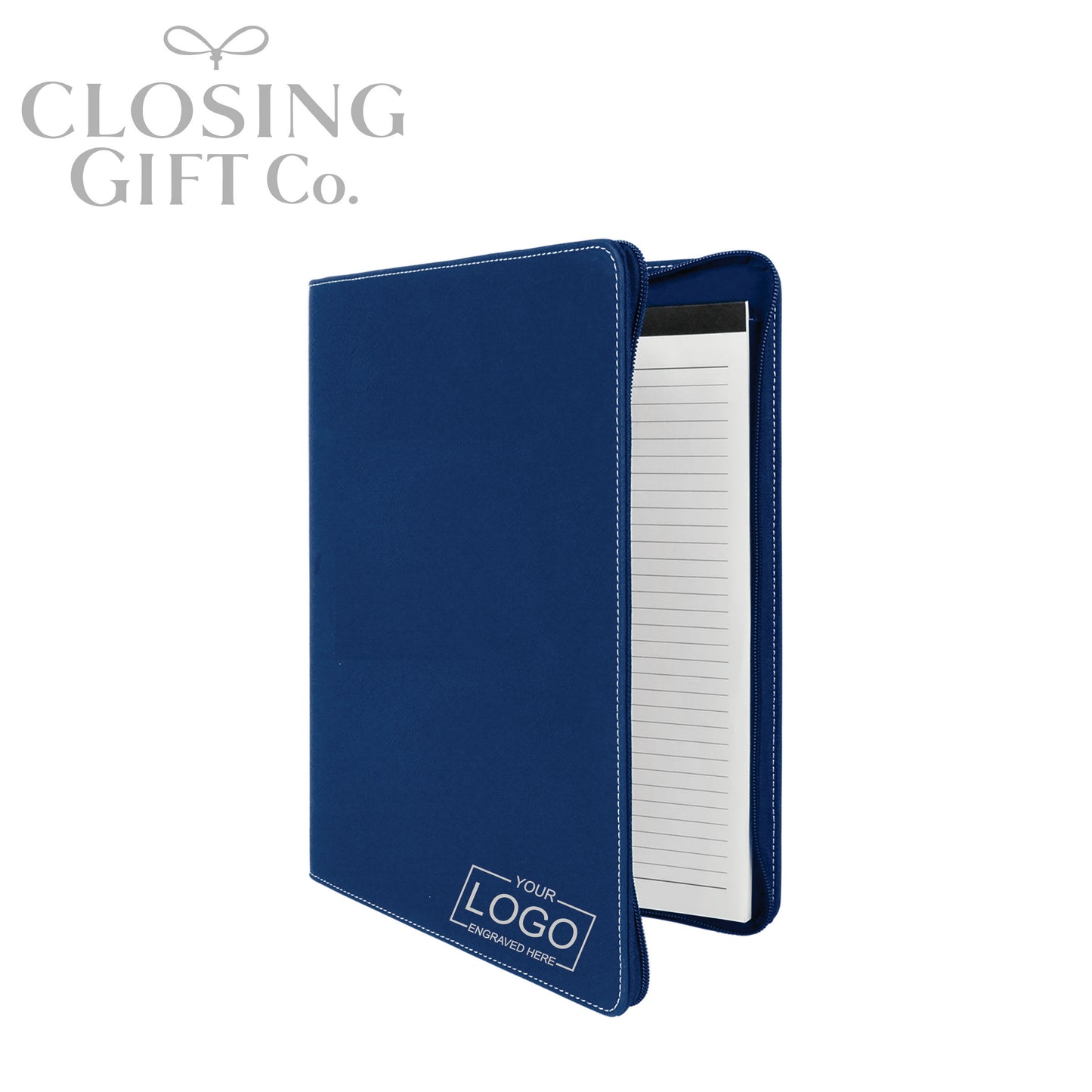CUSTOM ENGRAVED ZIPPER PORTFOLIO WITH NOTEPAD