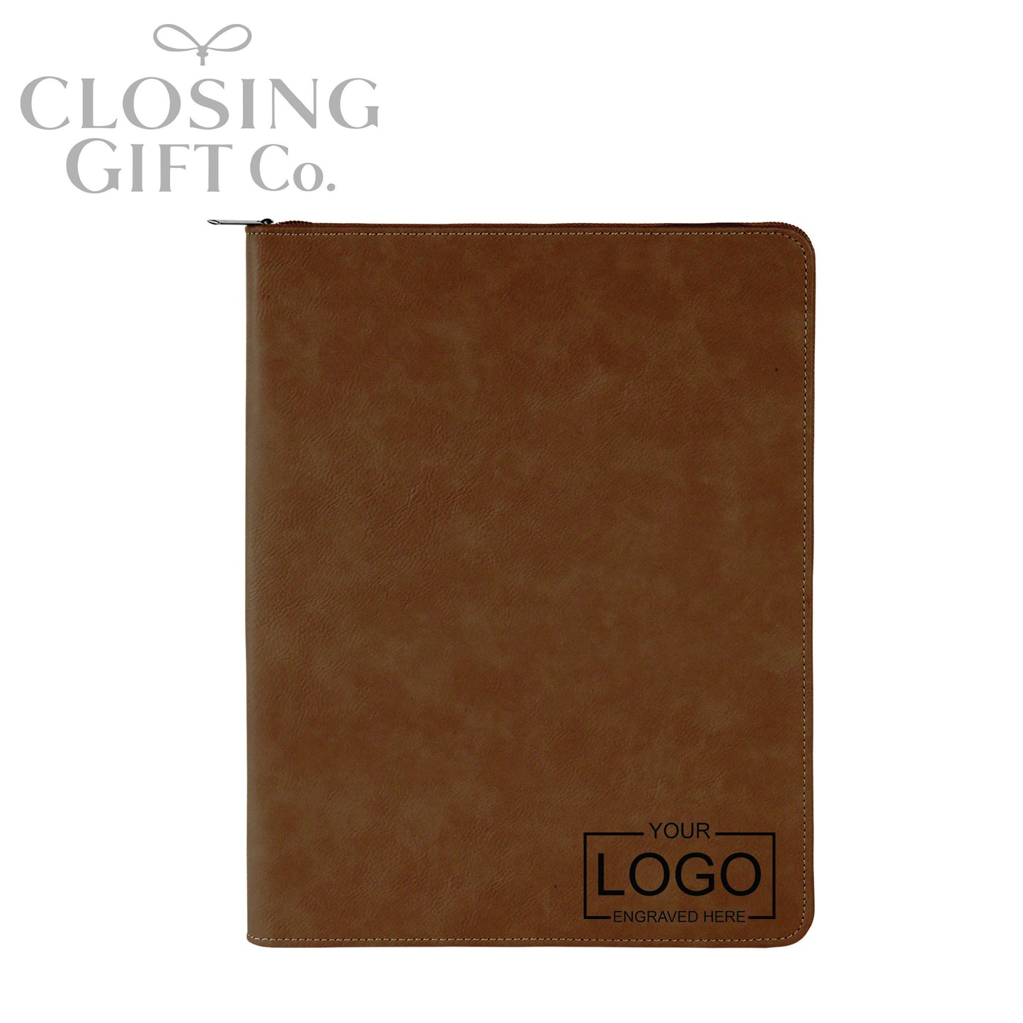 CUSTOM ENGRAVED ZIPPER PORTFOLIO WITH NOTEPAD