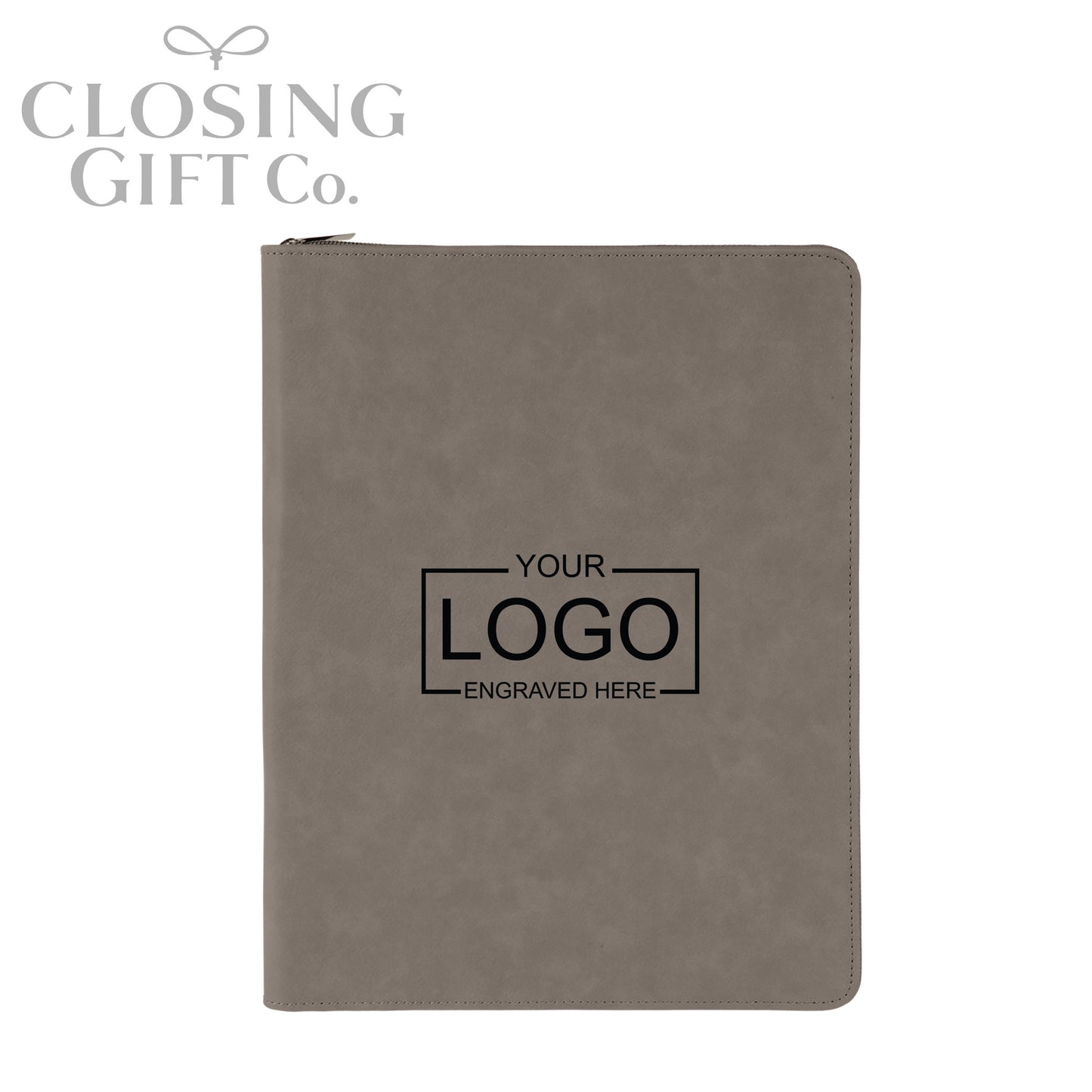 CUSTOM ENGRAVED ZIPPER PORTFOLIO WITH NOTEPAD