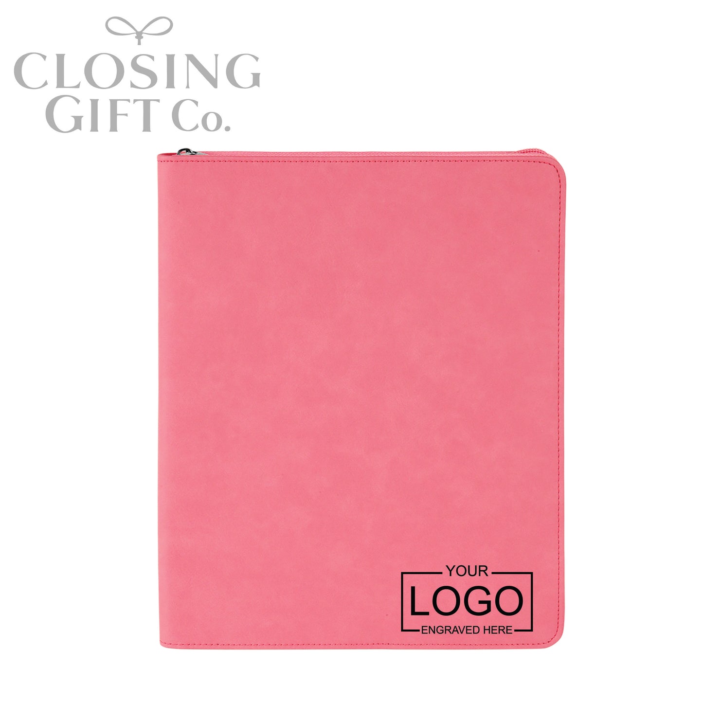 CUSTOM ENGRAVED ZIPPER PORTFOLIO WITH NOTEPAD