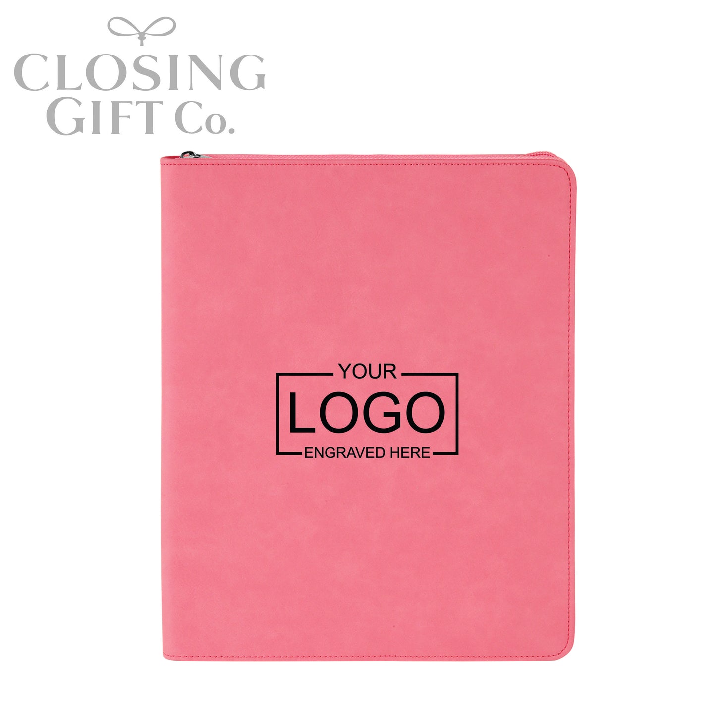 CUSTOM ENGRAVED ZIPPER PORTFOLIO WITH NOTEPAD
