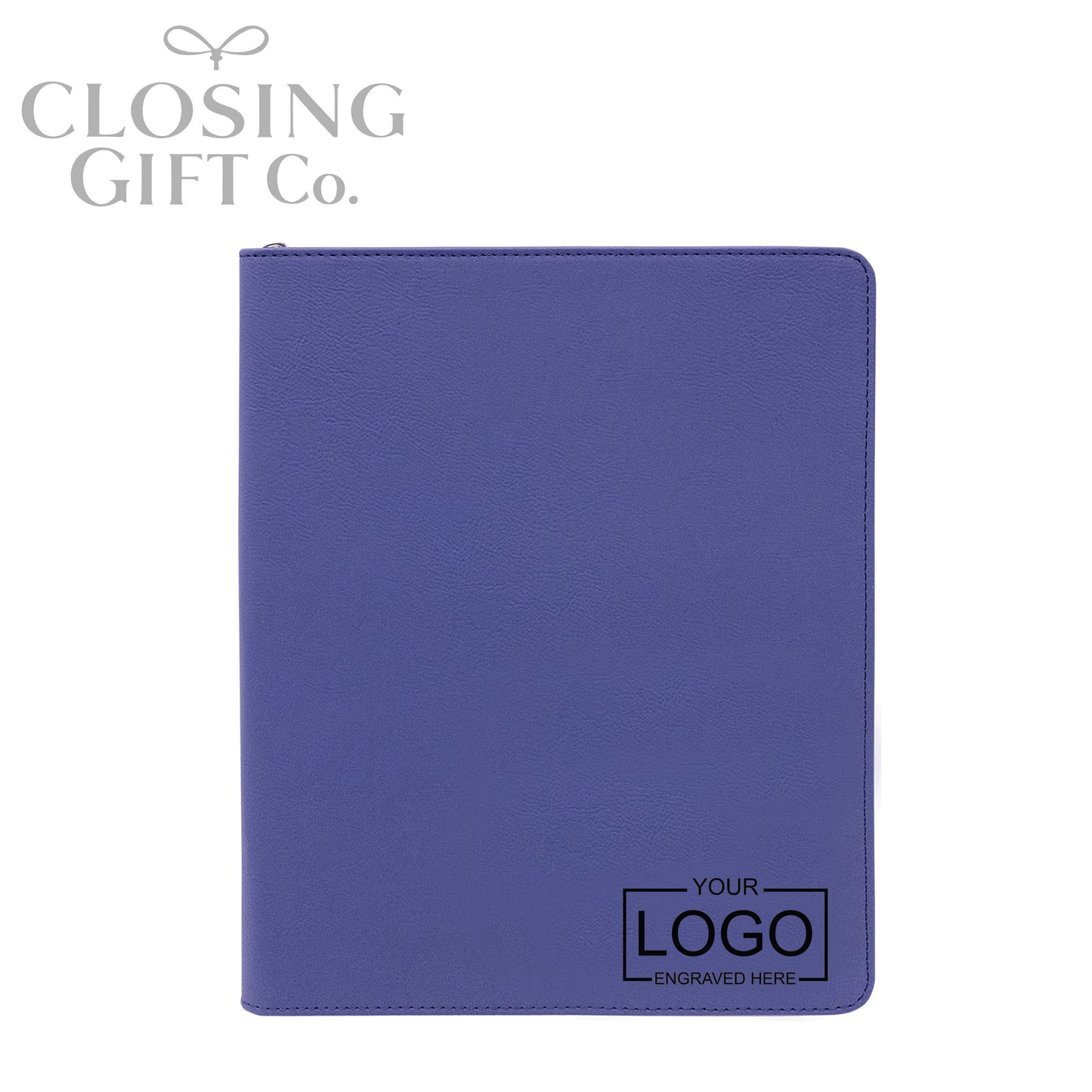 CUSTOM ENGRAVED ZIPPER PORTFOLIO WITH NOTEPAD