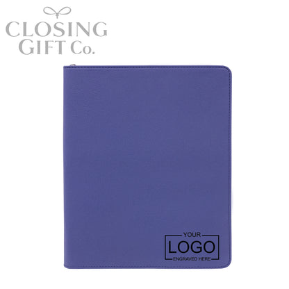 CUSTOM ENGRAVED ZIPPER PORTFOLIO WITH NOTEPAD
