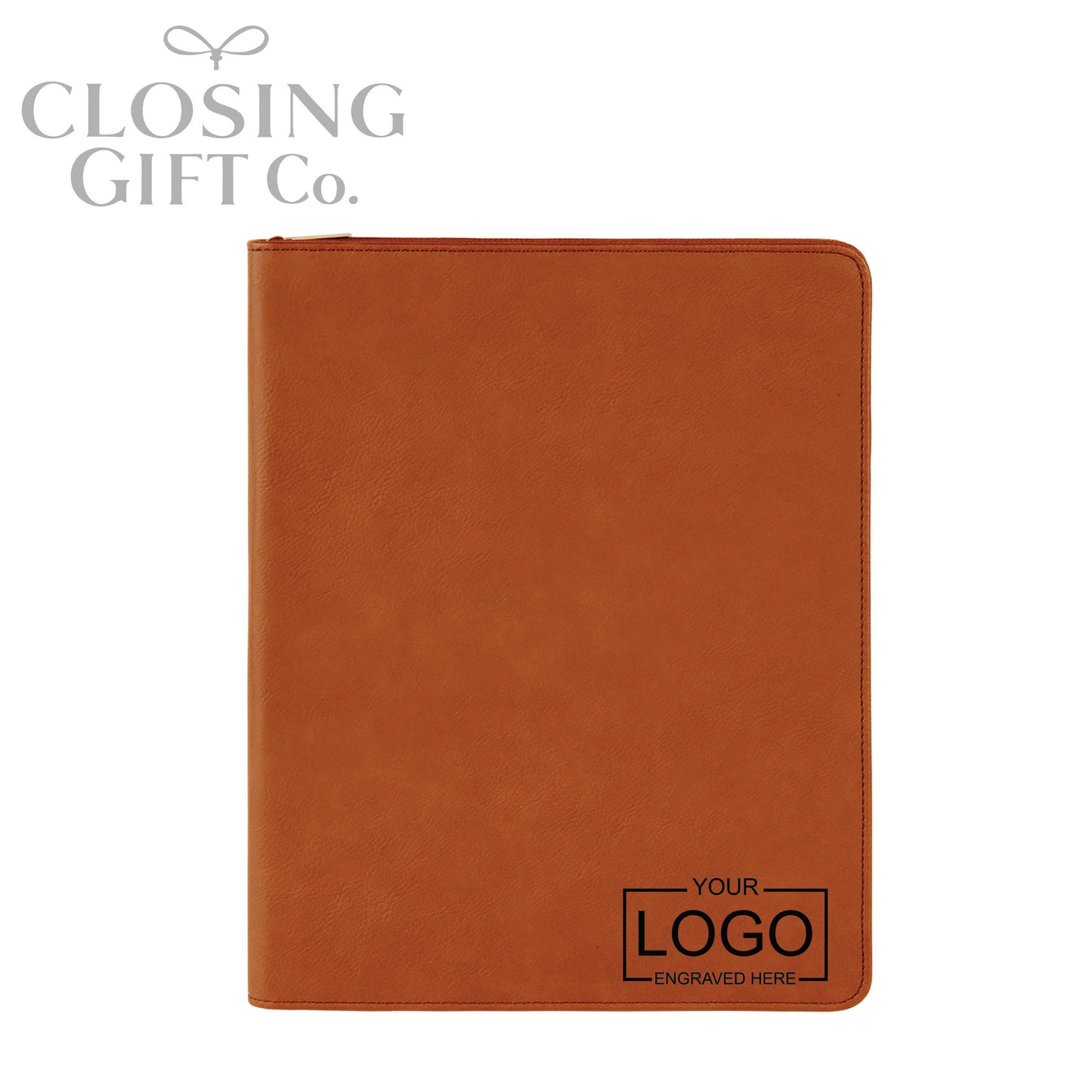 CUSTOM ENGRAVED ZIPPER PORTFOLIO WITH NOTEPAD