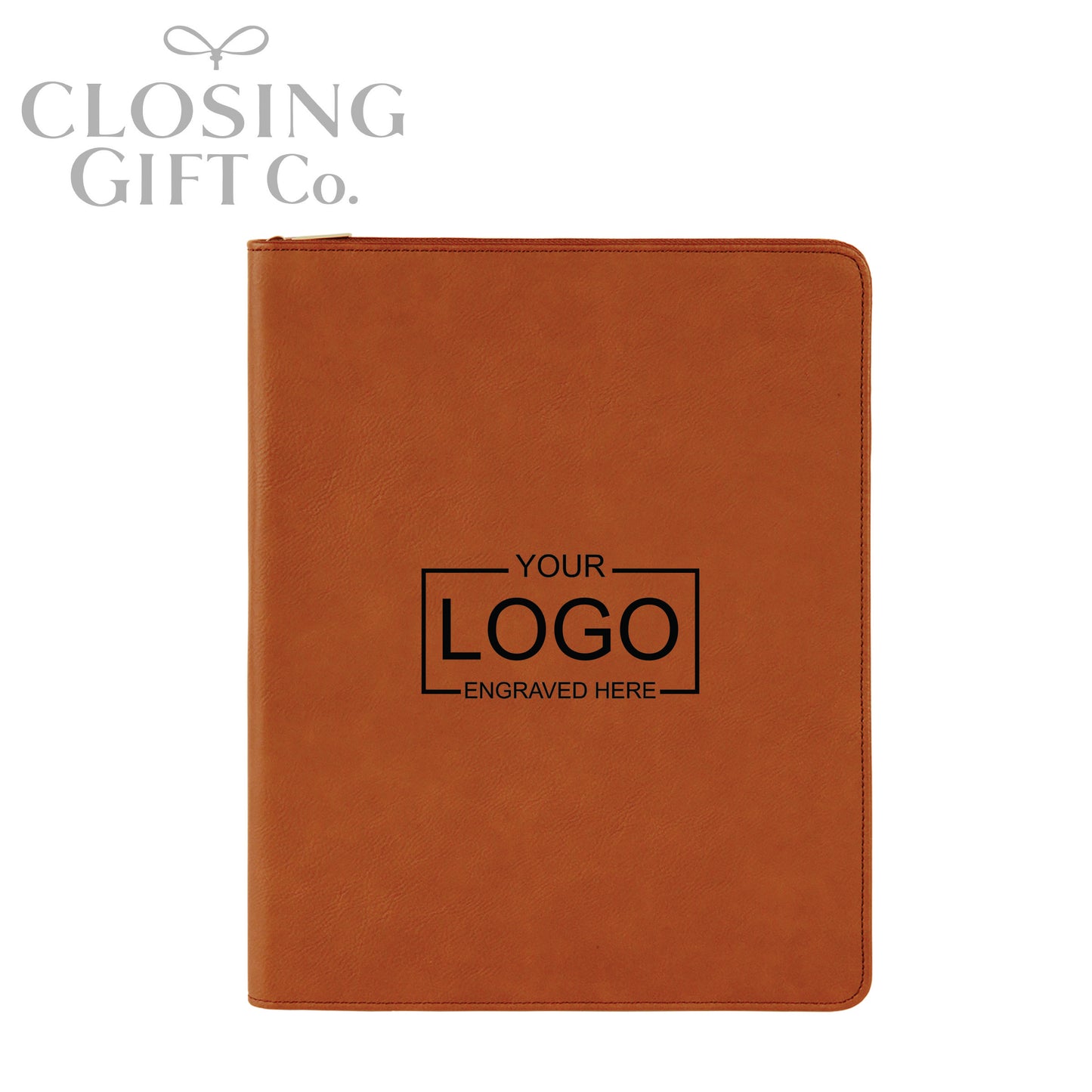 CUSTOM ENGRAVED ZIPPER PORTFOLIO WITH NOTEPAD