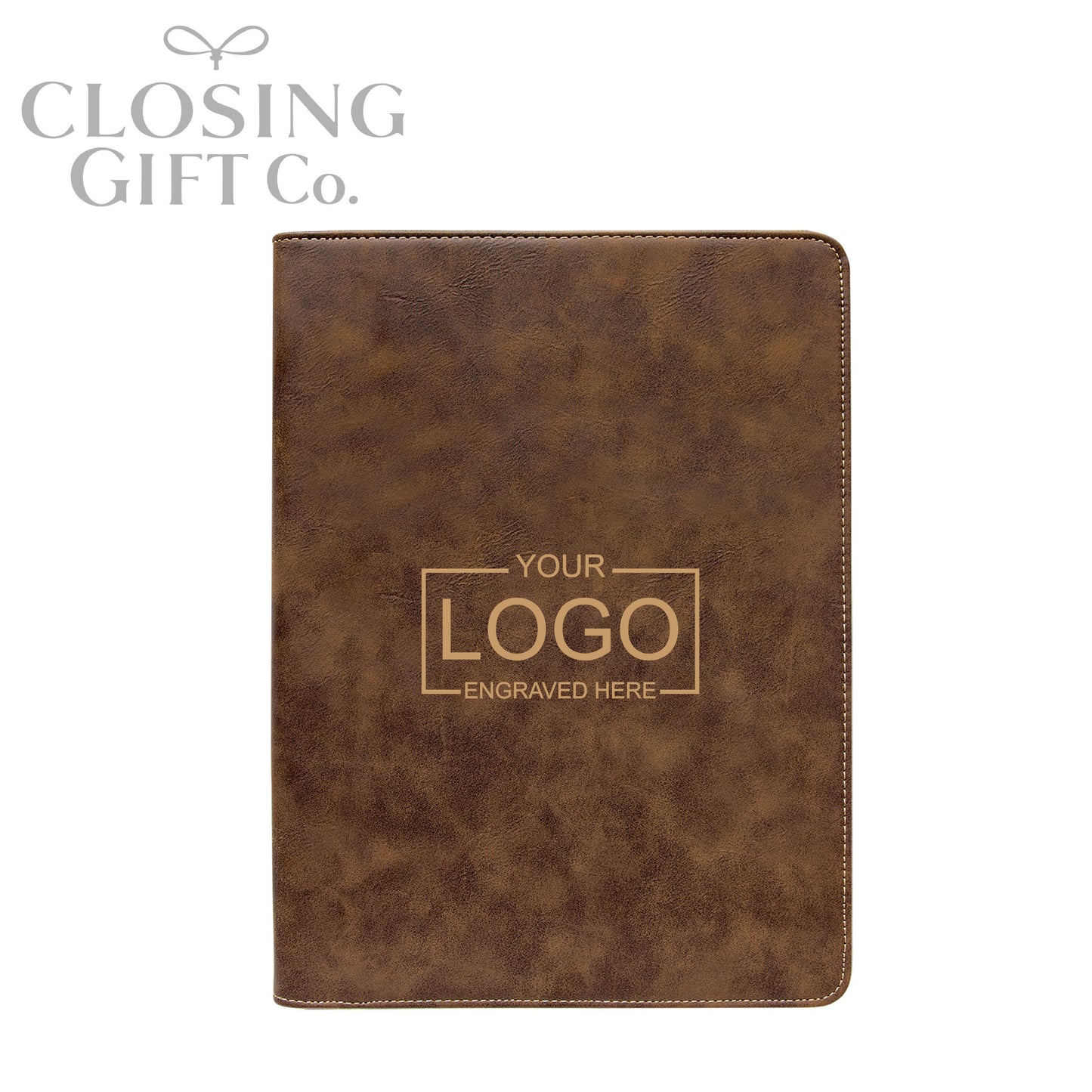 CUSTOM ENGRAVED ZIPPER PORTFOLIO WITH NOTEPAD